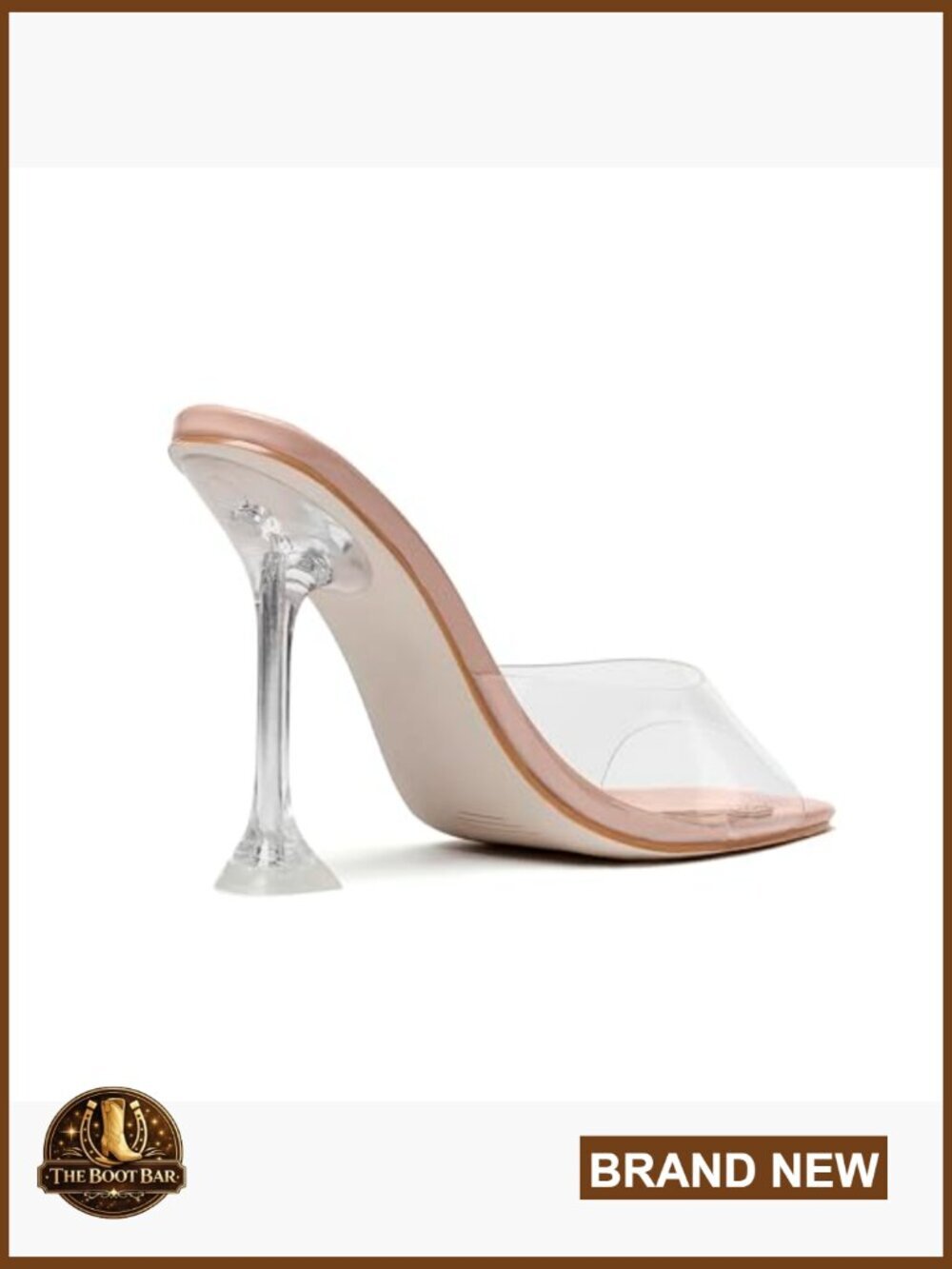 Transparent Stiletto Heel Sandals Clear Slippers Backless Peep Toe Mules - Picture 5 of 7